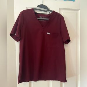 Figs maroon scrub top and bottom